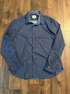 Men's Construct Navy Button-Up